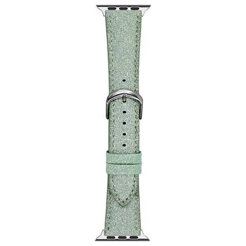 Adjustable Strap for Apple Watch Series 11 10 42mm / 9 8 7 41mm / SE3 SE2 SE 6 5 4 40mm / 3 2 1 38mm Glitter Leather Watch Band