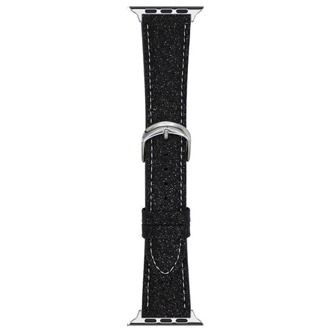 Adjustable Strap for Apple Watch Series 11 10 42mm / 9 8 7 41mm / SE3 SE2 SE 6 5 4 40mm / 3 2 1 38mm Glitter Leather Watch Band