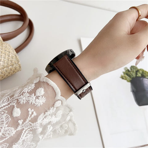 20mm Watch Band for Samsung Galaxy Watch7 44mm / 40mm Flat End Napa Texture PU Covered Silicone Strap