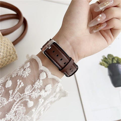 20mm Watch Band for Samsung Galaxy Watch7 44mm / 40mm Flat End Napa Texture PU Covered Silicone Strap