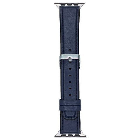 Watch Band for Apple Watch Series 11 10 42mm / 9 8 7 41mm / SE3 SE2 SE 6 5 4 40mm / 3 2 1 38mm Napa Texture PU Covered Silicone Strap
