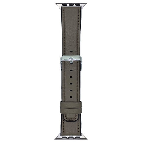 Watch Band for Apple Watch Series 11 10 42mm / 9 8 7 41mm / SE3 SE2 SE 6 5 4 40mm / 3 2 1 38mm Napa Texture PU Covered Silicone Strap