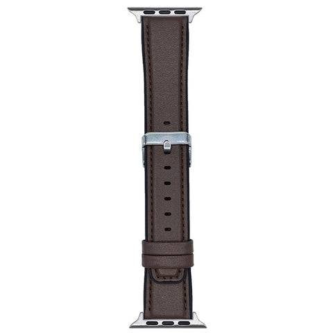 Watch Band for Apple Watch Series 11 10 42mm / 9 8 7 41mm / SE3 SE2 SE 6 5 4 40mm / 3 2 1 38mm Napa Texture PU Covered Silicone Strap
