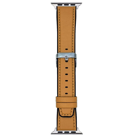 Watch Band for Apple Watch Series 11 10 42mm / 9 8 7 41mm / SE3 SE2 SE 6 5 4 40mm / 3 2 1 38mm Napa Texture PU Covered Silicone Strap