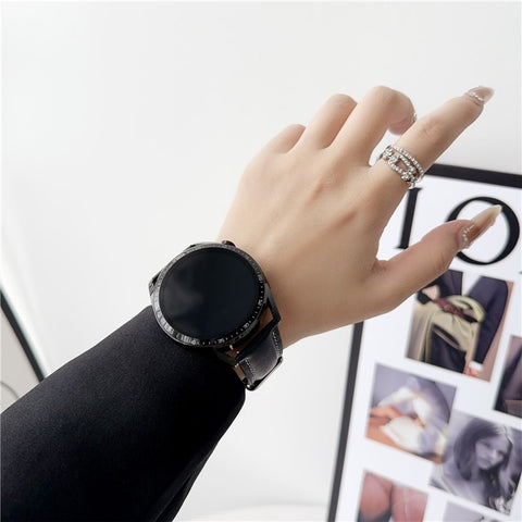 For Samsung Galaxy Watch7 44mm / 40mm Nappa Texture Watch Band 20mm Adjustable Leather Wrist Strap