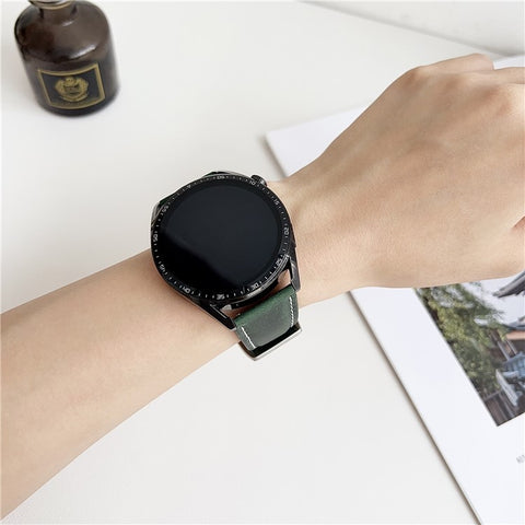 22mm Universal Bands For Huawei Watch GT 5 46mm Genuine Leather Watchband Wrist Strap