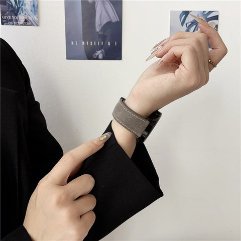 20mm Universal Watch Band For Samsung Galaxy Watch7  /  Watch6 Magnetic Buckle Leather Nylon Wrist Strap