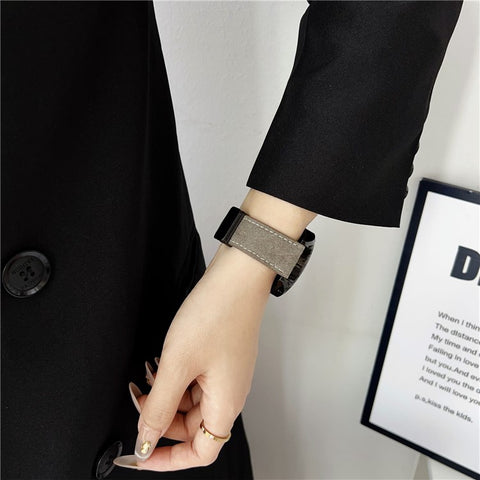 22mm Universal Watch Band For Huawei Watch GT 5 46mm Magnetic Buckle Leather Nylon Wrist Strap