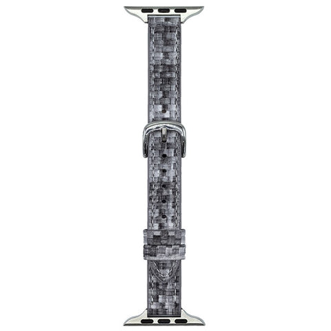 Leather Watch Band For Apple Watch Series 11 10 42mm / 9 8 7 41mm / SE3 SE2 SE 6 5 4 40mm / 3 2 1 38mm Straw Mat Texture Strap