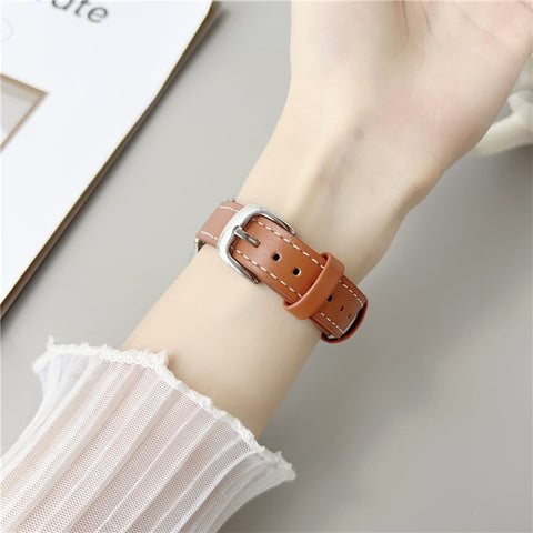 Genuine Lambskin Leather Bands For Apple Watch Series 11 10 42mm / 9 8 7 41mm / SE3 SE2 SE 6 5 4 40mm / 3 2 1 38mm Wrist Strap