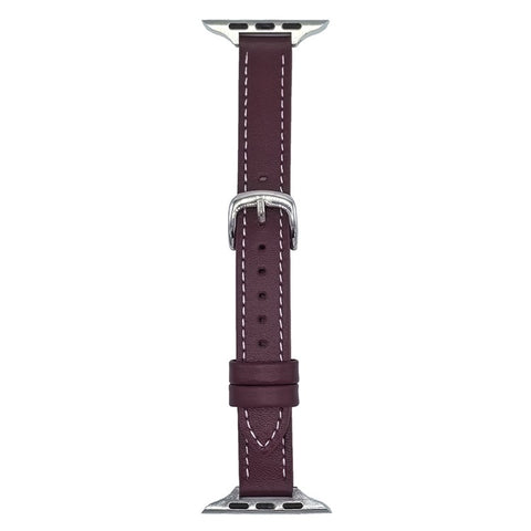 Genuine Lambskin Leather Bands For Apple Watch Series 11 10 42mm / 9 8 7 41mm / SE3 SE2 SE 6 5 4 40mm / 3 2 1 38mm Wrist Strap