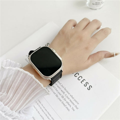 Watch Band For Apple Watch Ultra 3 2 1 49mm / Series 11 10 46mm / 9 8 7 45mm / SE3 SE2 SE 6 5 4 44mm / 3 2 1 42mm Silicone Leather Coated Wrist Strap