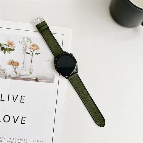 22mm Universal Watch Band For Huawei Watch GT 5 46mm Silicone Leather Coated Wrist Strap