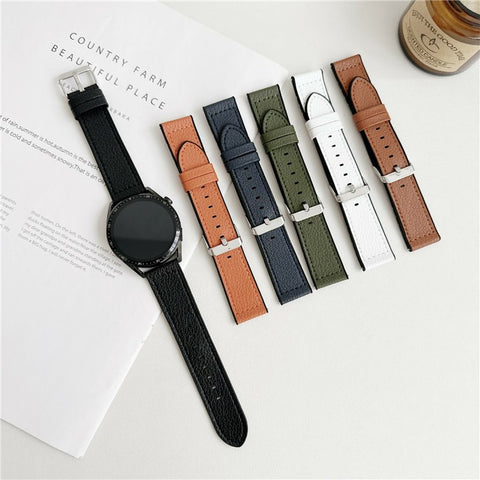 22mm Universal Watch Band For Huawei Watch GT 5 46mm Silicone Leather Coated Wrist Strap