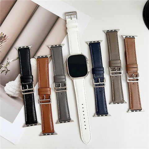 Palm Pattern Leather Watch Bands For Apple Watch Series 11 10 42mm / 9 8 7 41mm / SE3 SE2 SE 6 5 4 40mm / 3 2 1 38mm