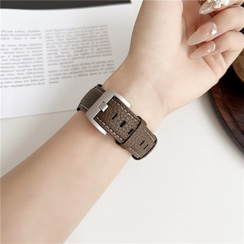 Litchi Texture Leather Band For Huawei Watch GT 5 46mm Watchbands Universal 22mm Strap