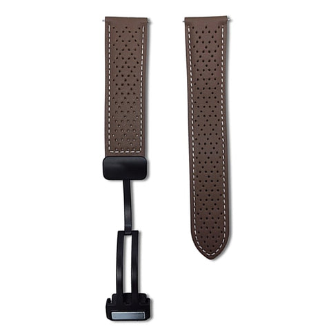 22mm Replacement Strap for Huawei Watch GT 5 46mm Magnetic Buckle Genuine Leather Watch Band with Multi Hole