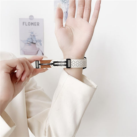 22mm Replacement Strap for Huawei Watch GT 5 46mm Magnetic Buckle Genuine Leather Watch Band with Multi Hole