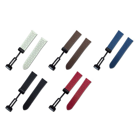 22mm Replacement Strap for Huawei Watch GT 5 46mm Magnetic Buckle Genuine Leather Watch Band with Multi Hole