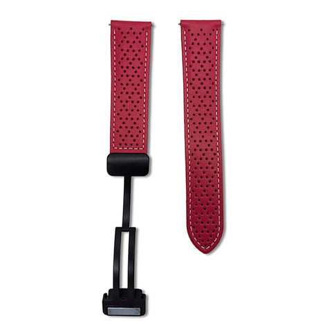 22mm Replacement Strap for Huawei Watch GT 5 46mm Magnetic Buckle Genuine Leather Watch Band with Multi Hole