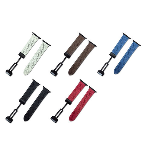 Replacement Strap for Apple Watch Ultra 3 2 1 49mm / Series 11 10 46mm / 9 8 7 45mm / SE3 SE2 SE 6 5 4 44mm / 3 2 1 42mm Magnetic Buckle Genuine Leather Watch Band