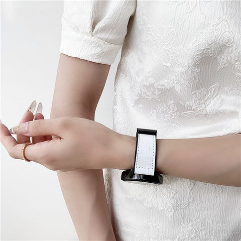 22mm Watch Band for Huawei Watch GT 5 46mm Bamboo Texture PU Covered Silicone Strap with Magnetic Buckle