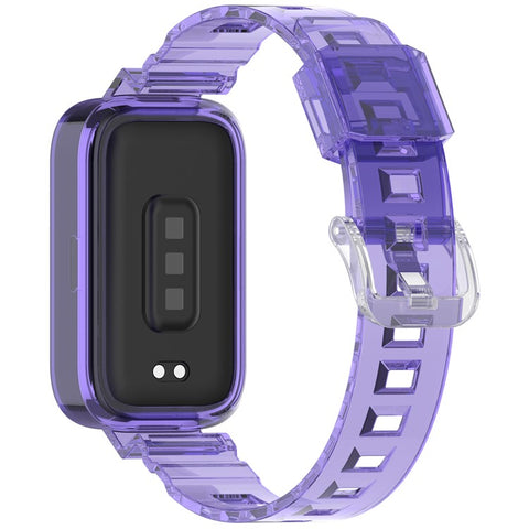 For Xiaomi Redmi Band 3  /  Smart Band 9 Active Watch Strap Color Changing Clear TPU Wrist Band