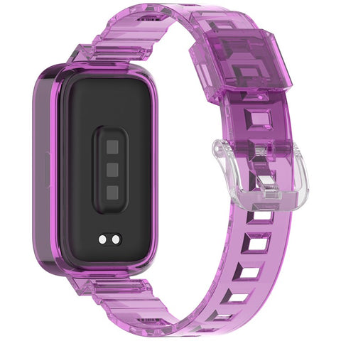 For Xiaomi Redmi Band 3  /  Smart Band 9 Active Watch Strap Color Changing Clear TPU Wrist Band
