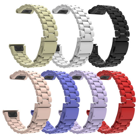 QuickFit 22mm Watch Band For Garmin Fenix 7 Pro  /  7  /  6 Pro  /  6 Plastic Three-Bead Wrist Strap