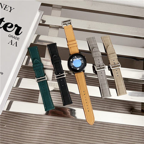 For Huawei Watch GT 5 41mm Watch Band 18mm Braided Checkered Pattern Leather Wrist Strap