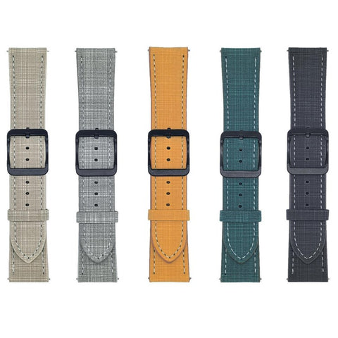 For Huawei Watch GT 5 41mm Watch Band 18mm Braided Checkered Pattern Ring Buckle Leather Wrist Strap