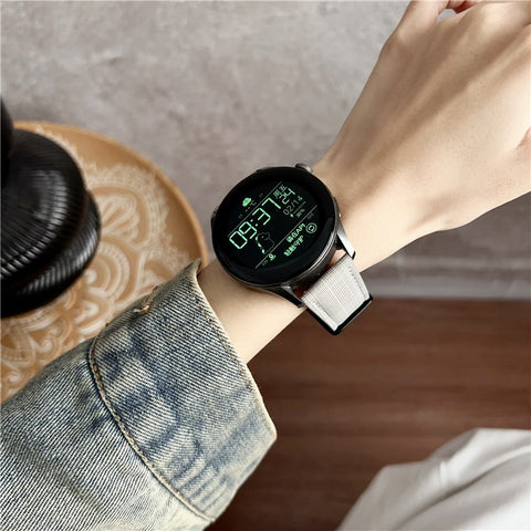 For Huawei Watch GT 5 46mm Watch Band 22mm Braided Checkered Pattern Ring Buckle Leather Wrist Strap