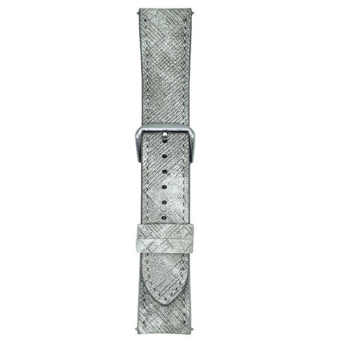 For Samsung Galaxy Watch7  /  Watch6 Watch Bands Universal 20mm Leather Wrist Strap with Steel Buckle