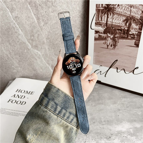 For Huawei Watch GT 5 46mm Watch Bands Universal 22mm Leather Wrist Strap with Steel Buckle