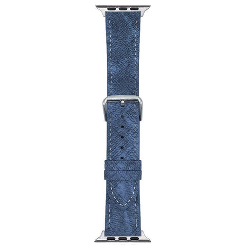 Watch Bands For Apple Watch Series 11 10 42mm / 9 8 7 41mm / SE3 SE2 SE 6 5 4 40mm / 3 2 1 38mm Leather Wrist Strap with Steel Buckle