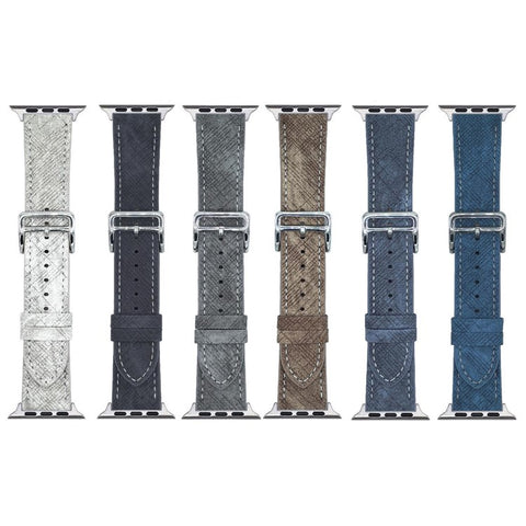 Leather Watchband For Apple Watch Ultra 3 2 1 49mm / Series 11 10 46mm / 9 8 7 45mm / SE3 SE2 SE 6 5 4 44mm / 3 2 1 42mm Wrist Strap Replacement
