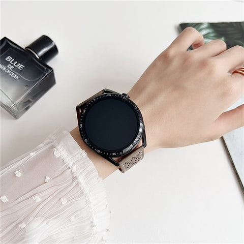 For Huawei Watch GT 5 46mm Microfiber Leather Watch Bands 22mm Breathable Magnetic Strap