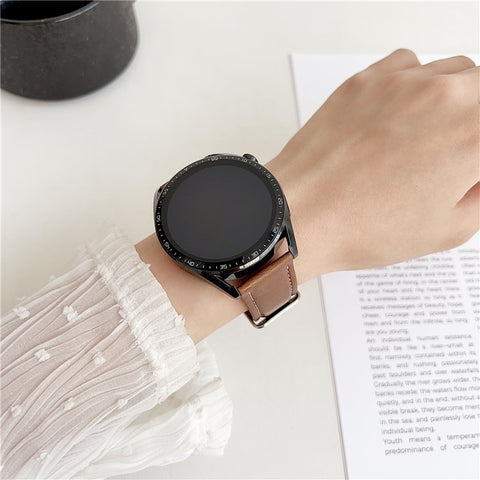 For Samsung Galaxy Watch7 44mm  /  40mm Watch Band 20mm Crazy Horse Texture Leather Wrist Strap