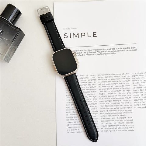 Watch Band For Apple Watch Series 11 10 42mm / 9 8 7 41mm / SE3 SE2 SE 6 5 4 40mm / 3 2 1 38mm Crazy Horse Texture Leather Wrist Strap