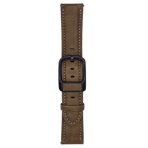 For Samsung Galaxy Watch7 44mm  /  40mm Watch Band 20mm Crazy Horse Texture Waist Pack Buckle Leather Wrist Strap