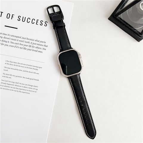 Watch Band For Apple Watch Series 11 10 42mm / 9 8 7 41mm / SE3 SE2 SE 6 5 4 40mm / 3 2 1 38mm Crazy Horse Texture Waist Pack Buckle Leather Strap
