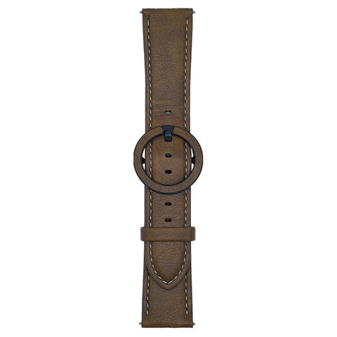 For Huawei Watch GT 5 46mm Watch Band 22mm Crazy Horse Texture Round Buckle Leather Wrist Strap