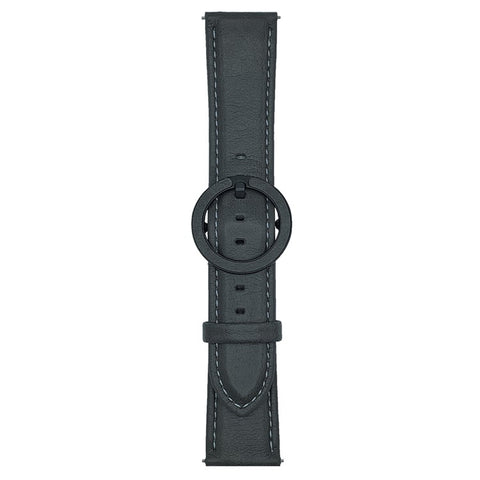 For Huawei Watch GT 5 46mm Watch Band 22mm Crazy Horse Texture Round Buckle Leather Wrist Strap
