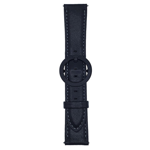 For Huawei Watch GT 5 46mm Watch Band 22mm Crazy Horse Texture Round Buckle Leather Wrist Strap
