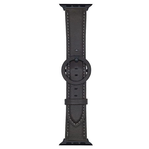 Watch Band For Apple Watch Series 11 10 42mm / 9 8 7 41mm / SE3 SE2 SE 6 5 4 40mm / 3 2 1 38mm Crazy Horse Texture Round Buckle Leather Wrist Strap