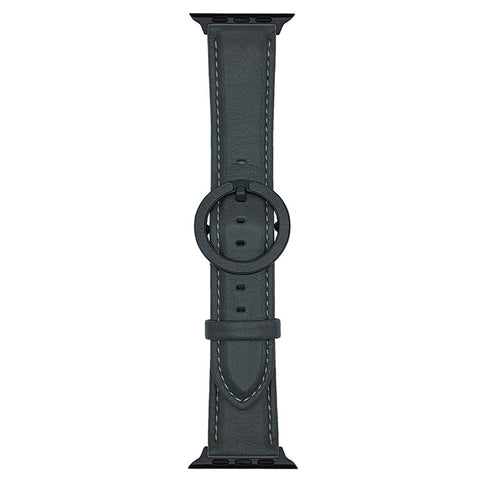 Watch Band For Apple Watch Series 11 10 42mm / 9 8 7 41mm / SE3 SE2 SE 6 5 4 40mm / 3 2 1 38mm Crazy Horse Texture Round Buckle Leather Wrist Strap
