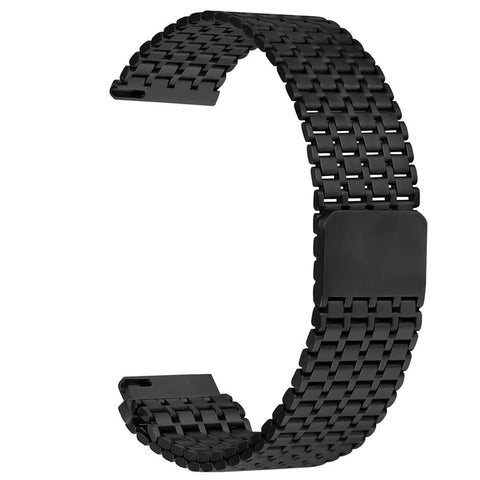 For Huawei Watch GT 5 46mm Watch Band 22mm Nine-Bead Magnetic Buckle Stainless Steel Wrist Strap