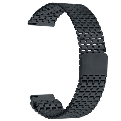 For Huawei Watch GT 5 46mm Watch Band 22mm Nine-Bead Magnetic Buckle Stainless Steel Wrist Strap