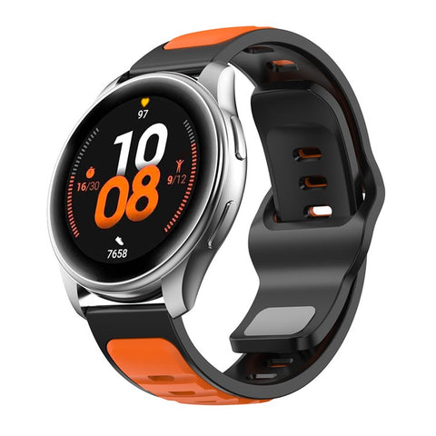 20mm Silicone Strap for Samsung Galaxy Watch7 40mm / 44m / Huami Amazfit Active 2 Dual Color Sport Wrist Band