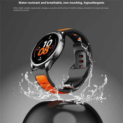 20mm Silicone Strap for Samsung Galaxy Watch7 40mm / 44m / Huami Amazfit Active 2 Dual Color Sport Wrist Band